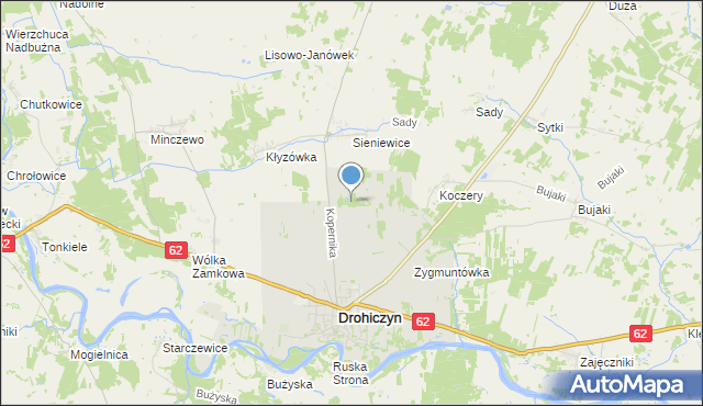 mapa Kolonia Drohiczyn, Kolonia Drohiczyn na mapie Targeo